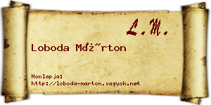 Loboda Márton névjegykártya